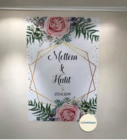 70x100cm Söz, Nişan, Kına Gecesi, Düğün İçin Kişiye Özel Branda Afiş Arka Fon