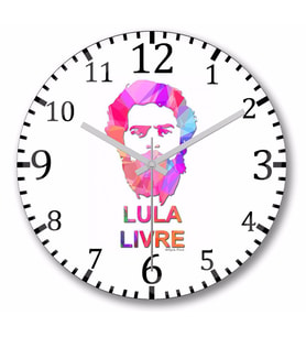 Lula Lıvre Colorido Abstrato Duvar Saati Bombeli Gercek Cam
