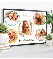 Kişiye Özel 5 Fotoğraf Baskılı-Doğum Günü Mesajlı Fotoğraf Çerçevesi