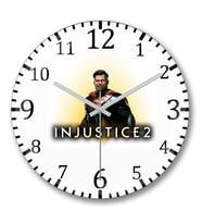 Superman Injustice  Duvar Saati Bombeli Gercek Cam