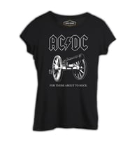 AC DC - For Those About To Rock Cover Siyah Kadın Tshirt