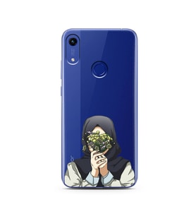 Kapalı Çiçekli Kız Tasarımlı Süper Şeffaf Silikon Telefon Kılıfı Huawei Honor 8A