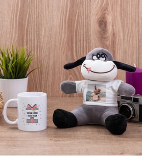 Doğum Günü Hediyesi Beyaz Kupa Bardak ve Peluş Eşek