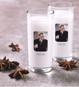 BK Gift Kişiye Özel Renkli Baskılı Atatürk Temalı İkili Rakı Bardağı Seti-33 (Beyaz)