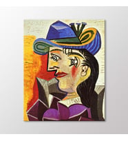 Arty Tablo Woman With A Blue Hat Tablo (Karışık)