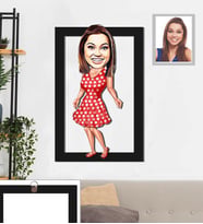 Kişiye Özel Bayan Karikatürlü 3D Ahşap Tablo 30x47 Model-4