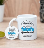 Felsefe Öğretmeni Beyaz Kupa Bardak Ve Anahtarlık Set
