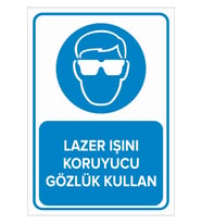 MIGNATIS - Lazer Işını Koruyucu Gözlük Kullan Levhası - Sac Malzeme 25x35cm