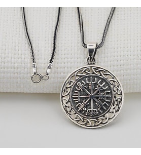 Vegvisir Pusulası Denizci Gümüş Kolye