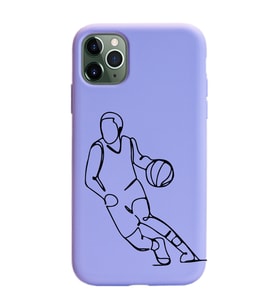 Iphone 11 Pro Max Çizgi Tasarımlı Mor Lansman Telefon Kılıfı