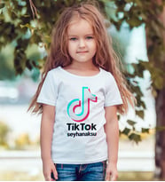 BK Gift Kişiye Özel TikTok Beyaz Çocuk Tişört - 2
