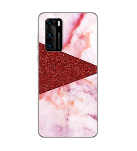 Çapraz Mermer Tasarımlı Süper Şeffaf Silikon Telefon Kılıfı Huawei P40 Pro