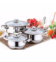 GÜLSAN ORJİNAL ÇAKIR SET 3 LÜ CAM KAPAK 6 PARÇA