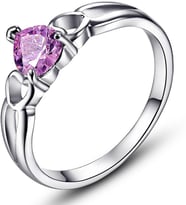 PEMBE TOPAZ 18K BEYAZ ALTIN KAPLAMA ALYANS 9 (49mm)
