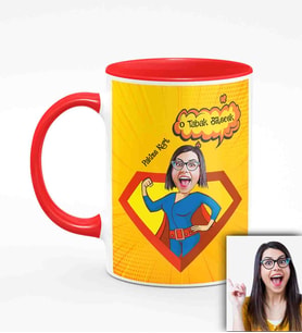 BK Gift Kişiye Özel Anneler Günü Temalı Karikatürlü Kırmızı Kupa Bardak K3