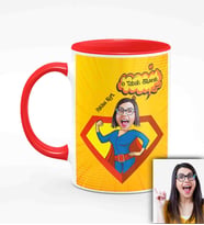 BK Gift Kişiye Özel Anneler Günü Temalı Karikatürlü Kırmızı Kupa Bardak K3