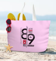 BK Gift Kişiye Özel Pudra Pembe Fermuarlı Plaj Çantası  6