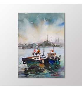 Arty Tablo Suluboya Tekneler ve İstanbul Tablo (Karışık)