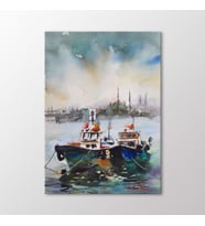 Arty Tablo Suluboya Tekneler ve İstanbul Tablo (Karışık)