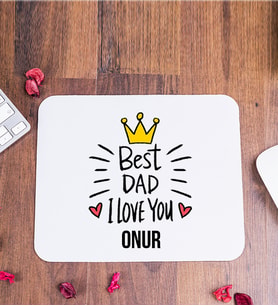 Best Dad Babaya Hediye İsme Özel Mouse Pad