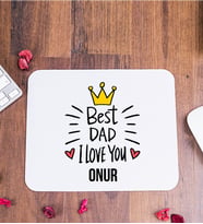 Best Dad Babaya Hediye İsme Özel Mouse Pad