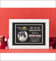 Resimli Babalar Günü Kişiye Özel Tasarım Çerçeve 21x30 Cm