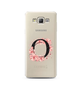 Pembe Çiçekli Harf Tasarım Süper Şeffaf Silikon Telefon Kılıfı Samsung A7 (2015)