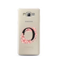 Pembe Çiçekli Harf Tasarım Süper Şeffaf Silikon Telefon Kılıfı Samsung A7 (2015)