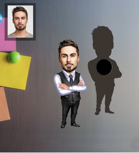 Kişiye Özel Öğretmen Karikatürlü Ahşap Magnet Bay-12