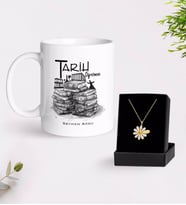 BK Gift Kişiye Özel Tarih Öğretmeni Beyaz Kupa ve Papatya Kolye Hediye Seti-1 (Model 1)