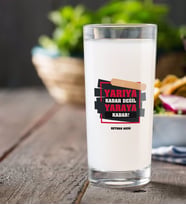 BK Gift Kişiye Özel Renkli Baskılı Yarıya Kadar Değil Yaraya Kadar Rakı Bardağı-4 (Beyaz)