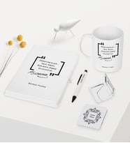 BK Gift Kişiye Özel Atatürk Temalı Beyaz Defter Kalem Kupa Ayna Seti - 1