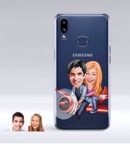 BK Gift Kişiye Özel Sevgililer Karikatürlü Samsung Galaxy A10s İnce Şeffaf Silikon Telefon Kapağı-11 (Beyaz)