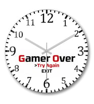 Game Over Duvar Saati Bombeli Gercek Cam
