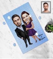 Kişiye Özel Sevgili Karikatürlü A3 240 Parça Puzzle Model 15