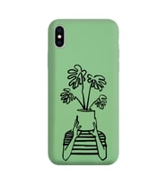Iphone Xs Max Çizgi Tasarımlı Yeşil Lansman Telefon Kılıfı