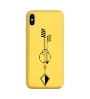 Iphone X Çizgi Tasarımlı Sarı Lansman Telefon Kılıfı