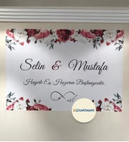 100x70cm Söz, Nişan, Kına Gecesi, Düğün İçin Kişiye Özel Branda Afiş Arka Fon