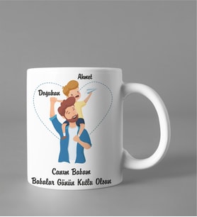 Babalar Günü Kupası Kişiye Özel (Baba-Oğul)