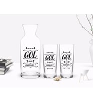 BK Gift Kişiye Özel Renkli Baskılı Yeşilçam Replikleri Bu Da Mı Gol Değil Tasarımlı İkili Rakı Bardağı ve Karaf Hediye Seti-1 (Model 1)