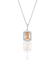 Söğütlü Silver Gümüş  topaz baget taşlı kolye
