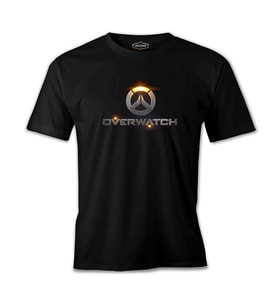 Overwatch - Logo Siyah Erkek Tshirt