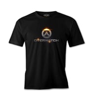 Overwatch - Logo Siyah Erkek Tshirt
