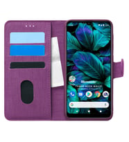 Microsonic General Mobile GM 20 Kılıf Fabric Book Wallet Mor