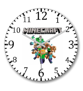 Minecraf Mınecraf Duvar Saati Bombeli Gercek Cam