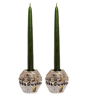 M'art Home Yeşil 2'li Şamdan Mum