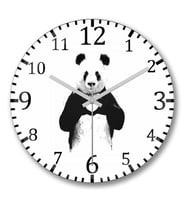 Dolce Panda Duvar Saati Bombeli Gercek Cam