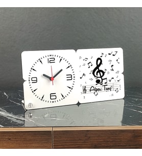 Müzik Öğretmenine Hediye Ahşap Masa Saati