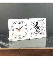 Müzik Öğretmenine Hediye Ahşap Masa Saati