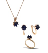 Lotus Çiçeği Gümüş Set İnlove Gümüş Set Takım (Rose)
